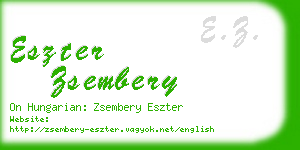 eszter zsembery business card